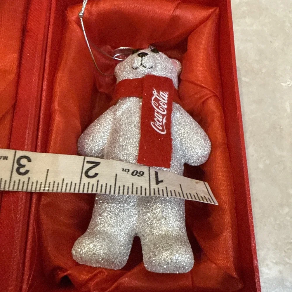 2014 Coke Cola St‎ Jude's Swarovski Silver Glitter Crystal Bear Ornament 158/400